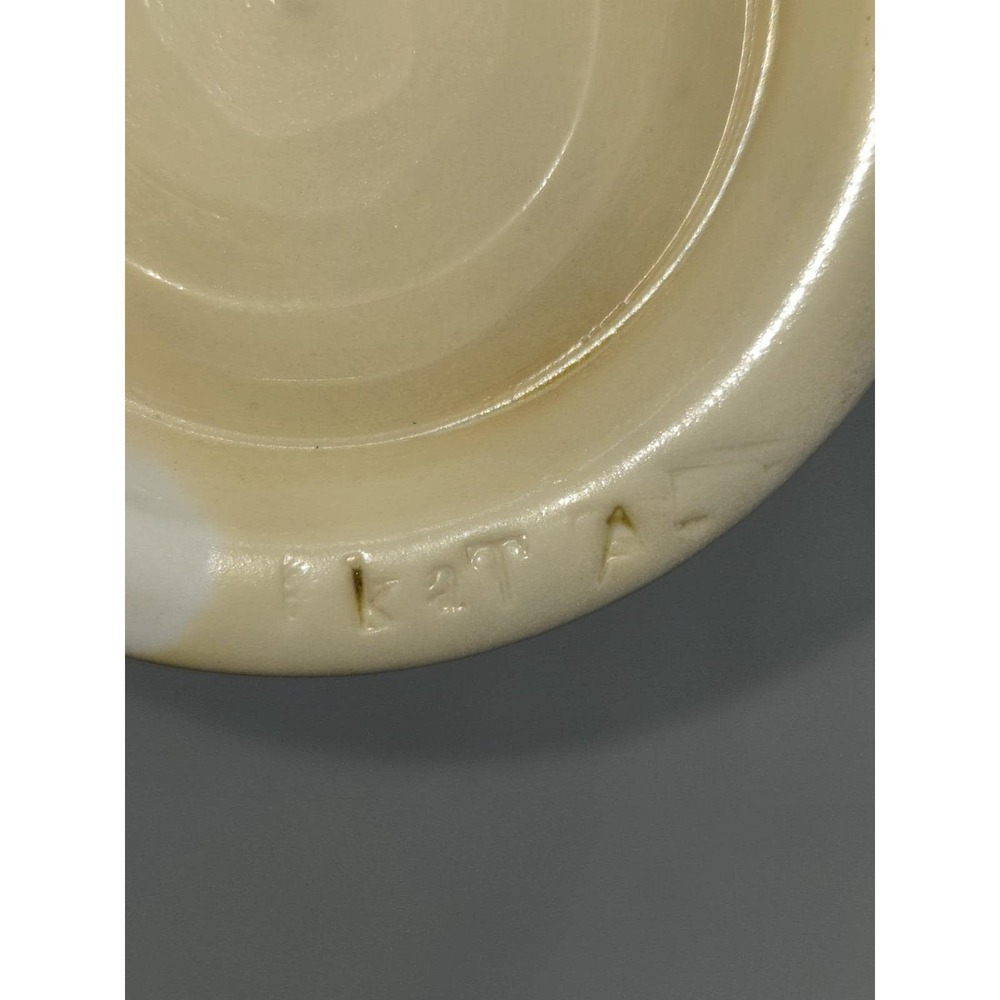 Studio Pottery Bowl Brown Drip Glaze Stoneware Pedestal Foot Mid Century Style - Picture 8 of 8